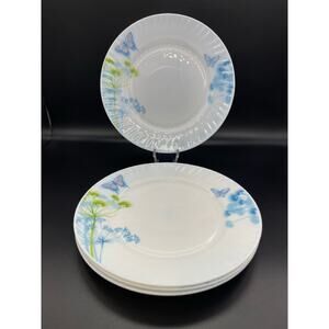 Vintage Gold Coast Set of 4 Dinner Plates Butterflies Flowers 9 7/8"